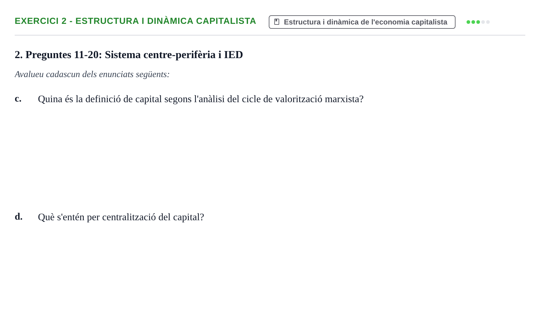 Enunciado: 2 - Estructura i dinàmica capitalista