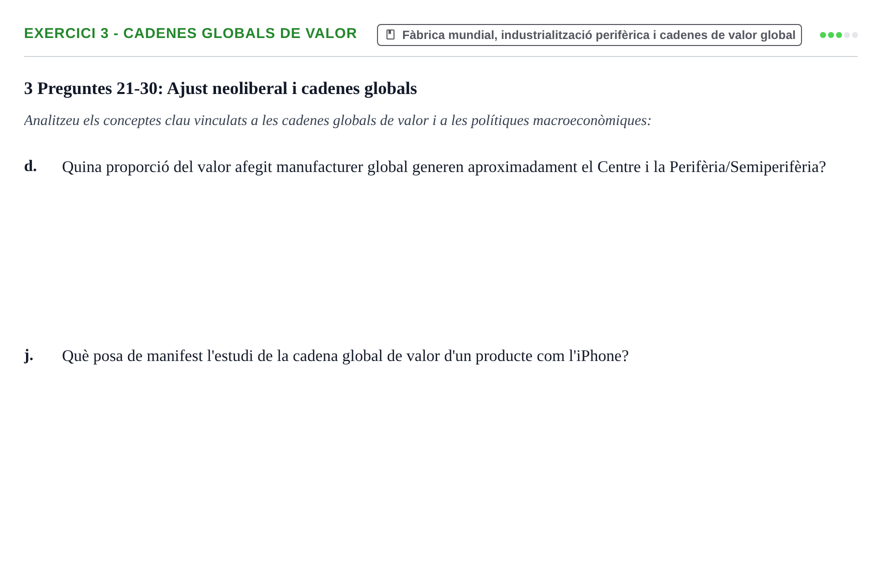 Enunciado: 3 - Cadenes globals de valor