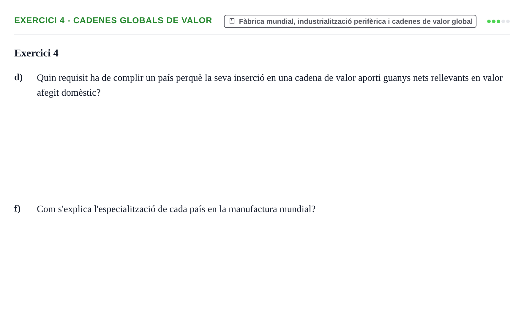 Enunciado: 4 - Cadenes globals de valor