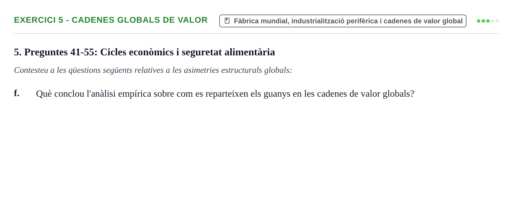 Enunciado: 5 - Cadenes globals de valor