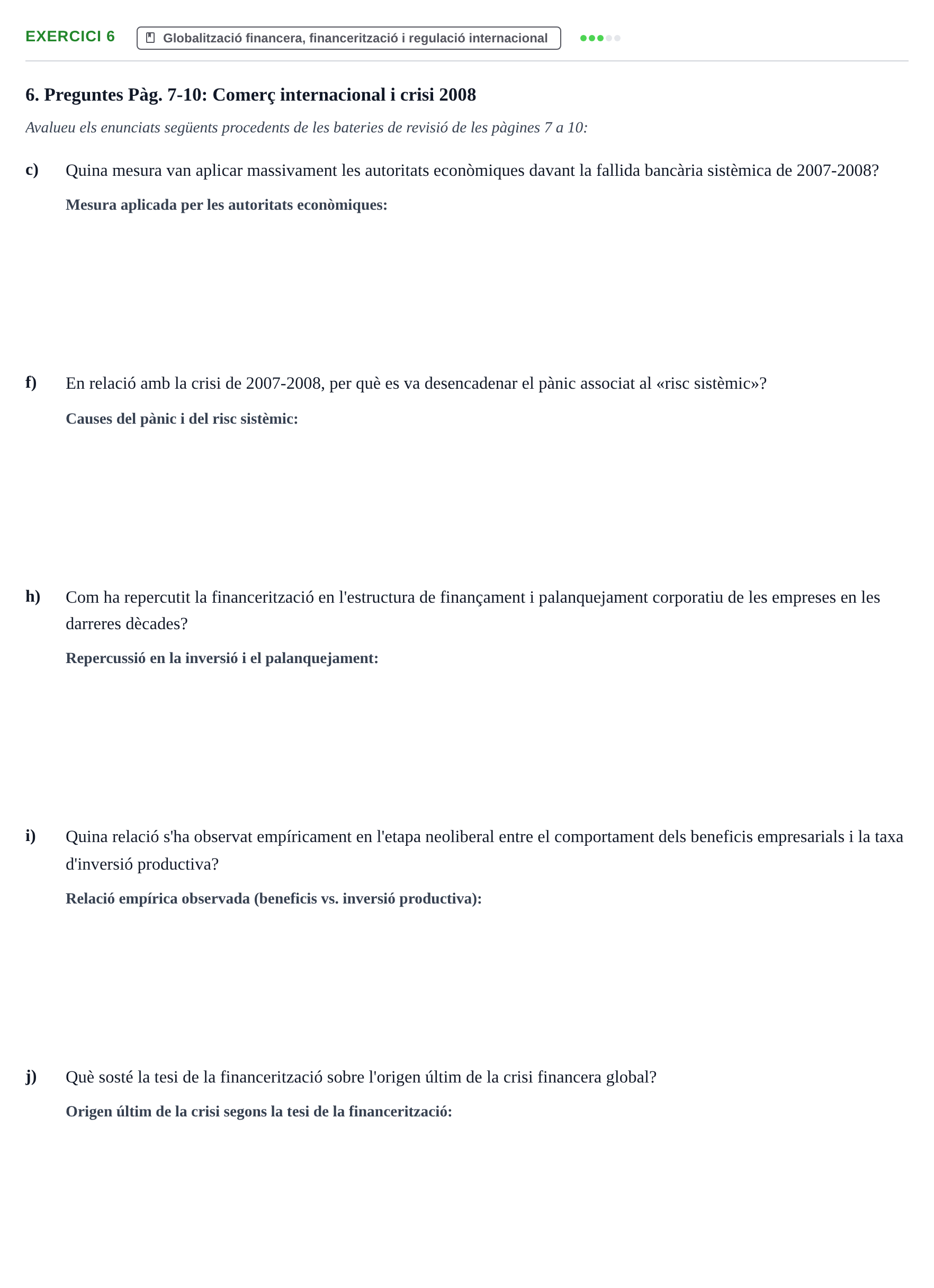 Enunciado: 6 - Globalització financera