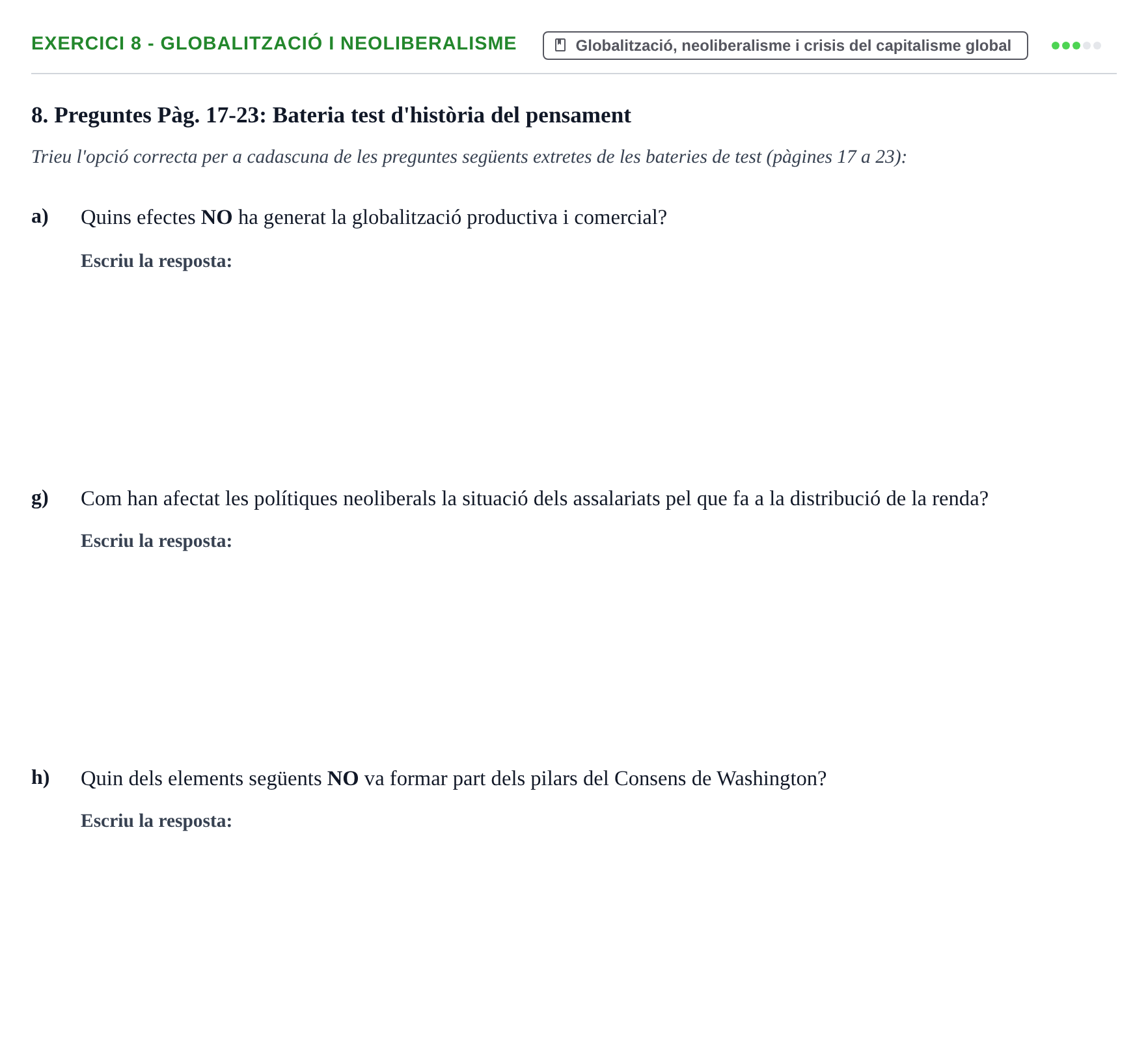 Enunciado: 8 - Globalització i neoliberalisme