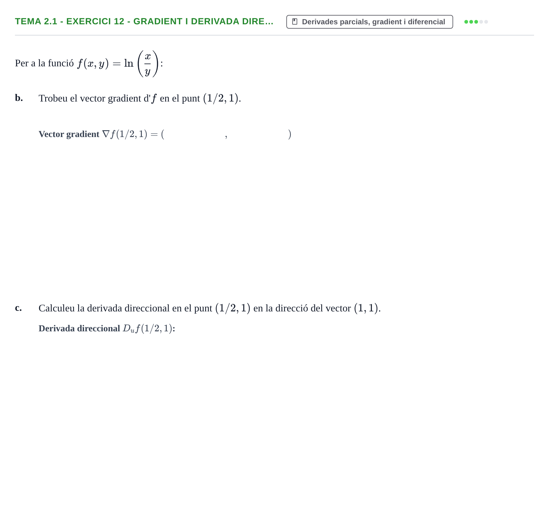 Enunciado: Tema 2.1 - Exercici 12 - Gradient i derivada dire…