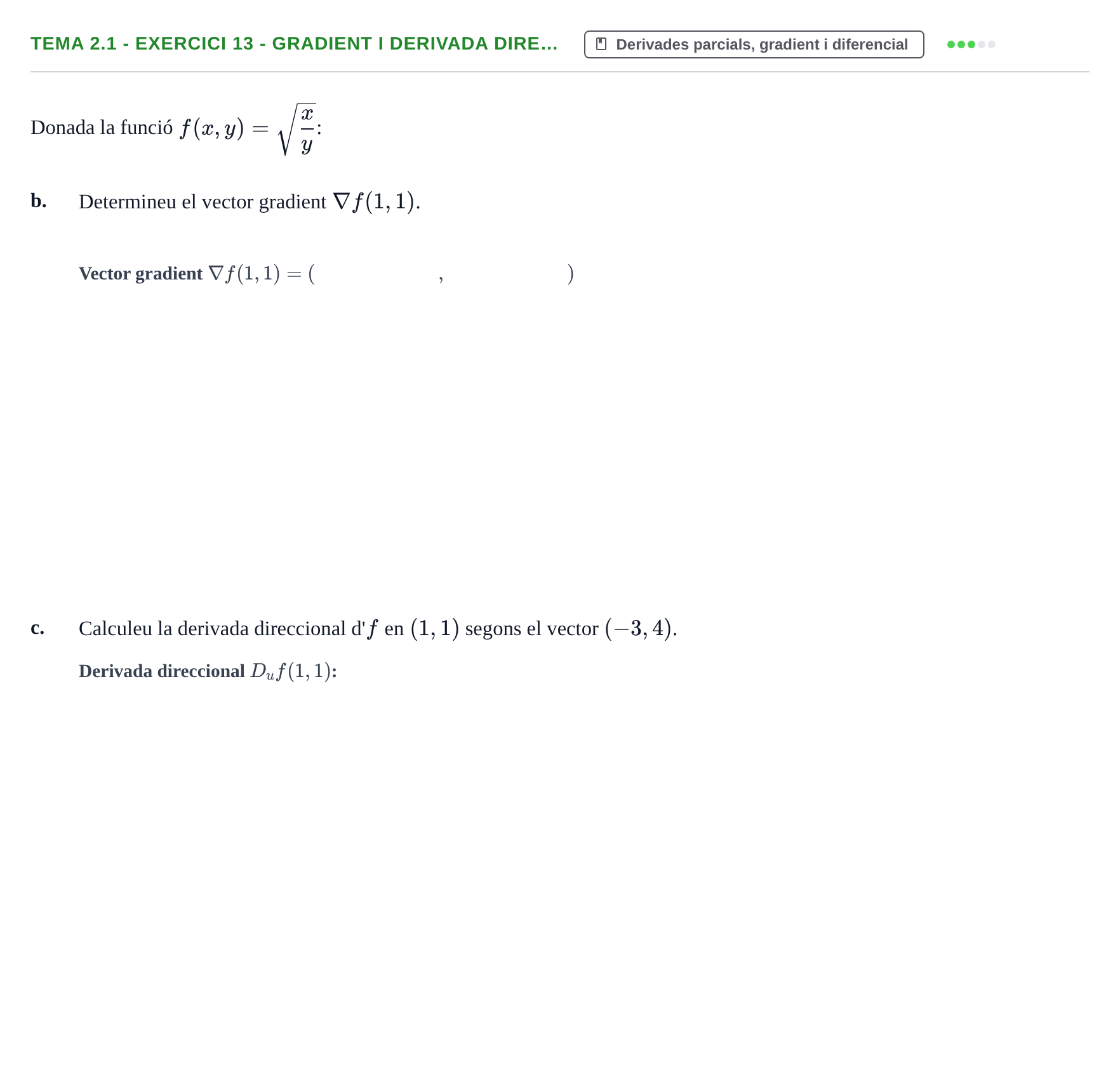 Enunciado: Tema 2.1 - Exercici 13 - Gradient i derivada dire…