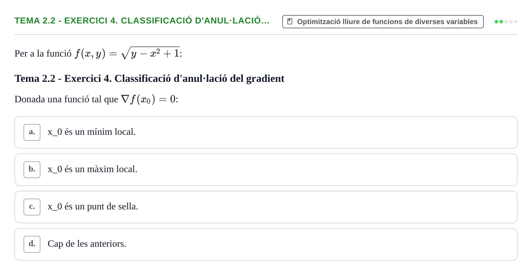 Enunciado: Tema 2.2 - Exercici 4. Classificació d'anul·lació…