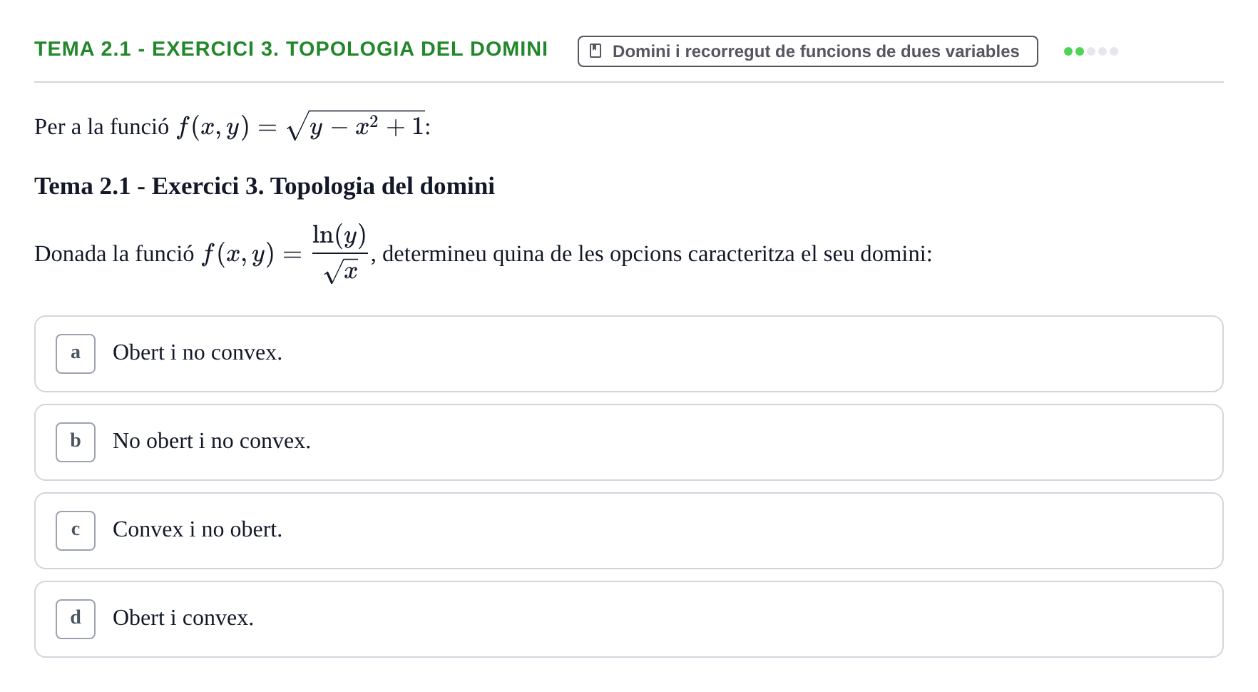 Enunciado: Tema 2.1 - Exercici 3. Topologia del domini