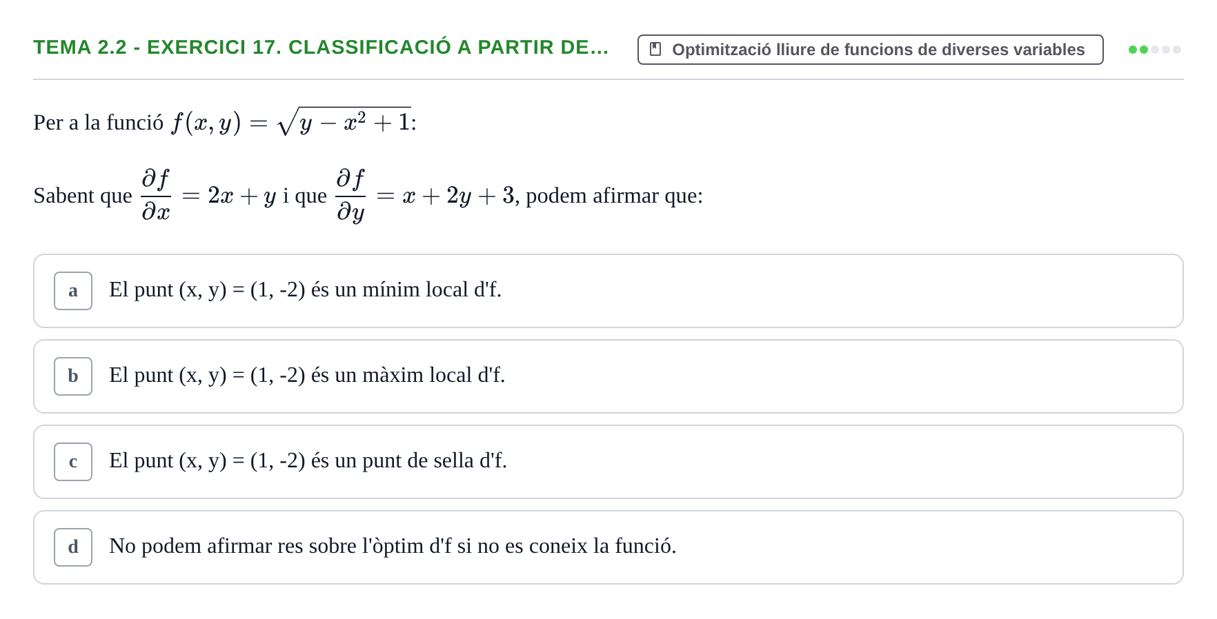 Enunciado: Tema 2.2 - Exercici 17. Classificació a partir de…