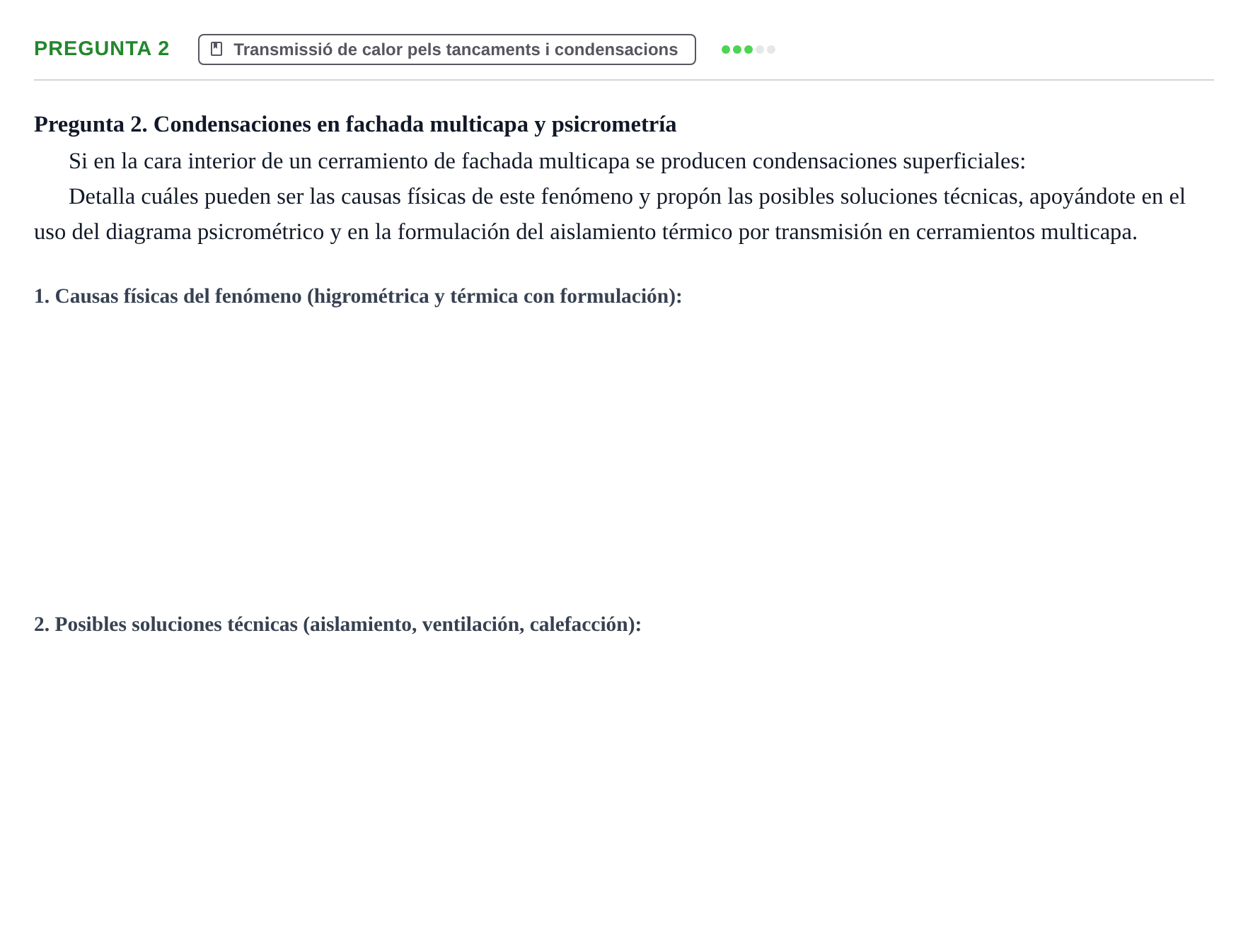 Enunciado: Pregunta 2 · Acondicionamiento y Servicios I UPC 2003
