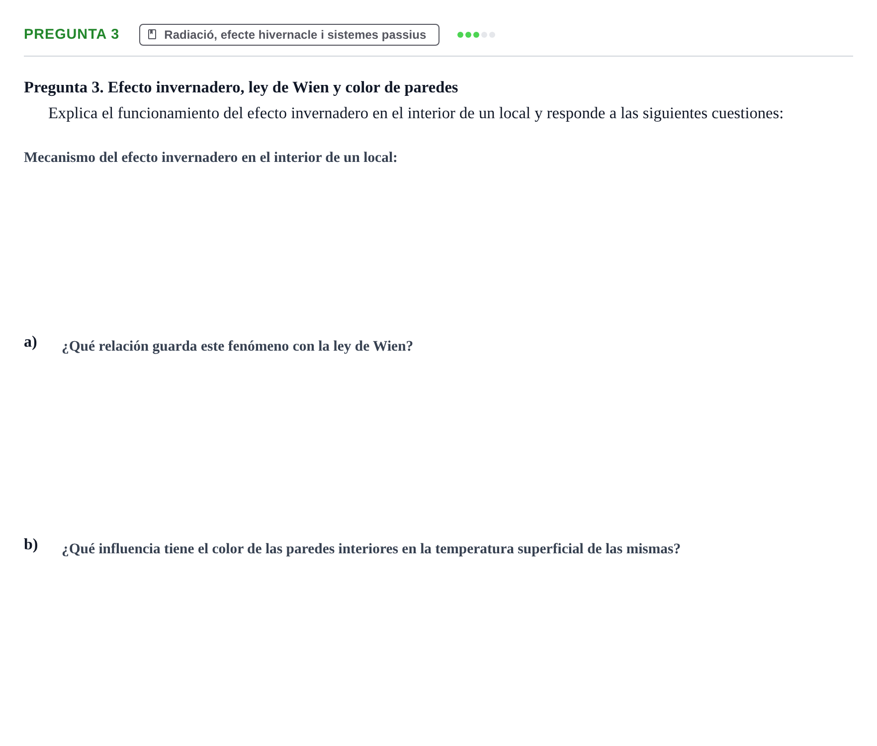 Enunciado: Pregunta 3 · Acondicionamiento y Servicios I UPC 2003