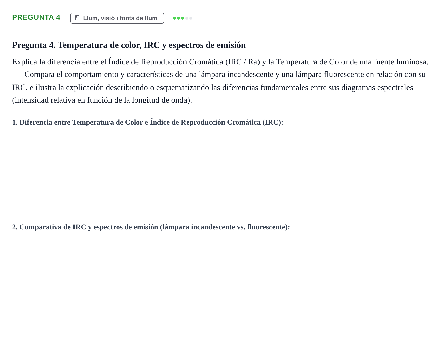 Enunciado: Pregunta 4 · Acondicionamiento y Servicios I UPC 2003