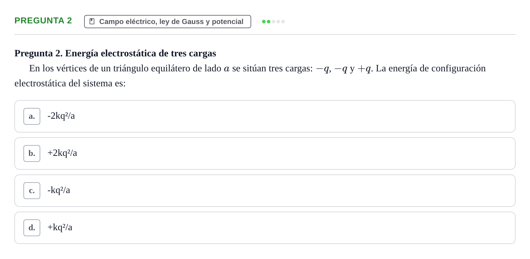 Enunciado: Pregunta 2 · Física UPC 2022