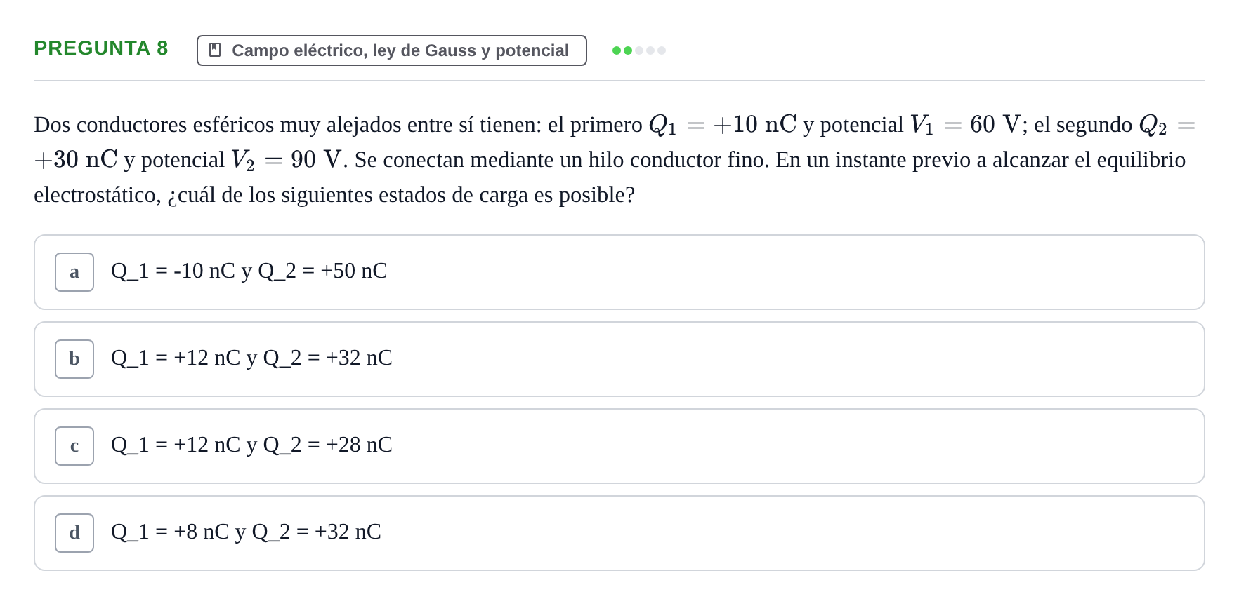 Enunciado: Pregunta 8 · Física UPC 2022