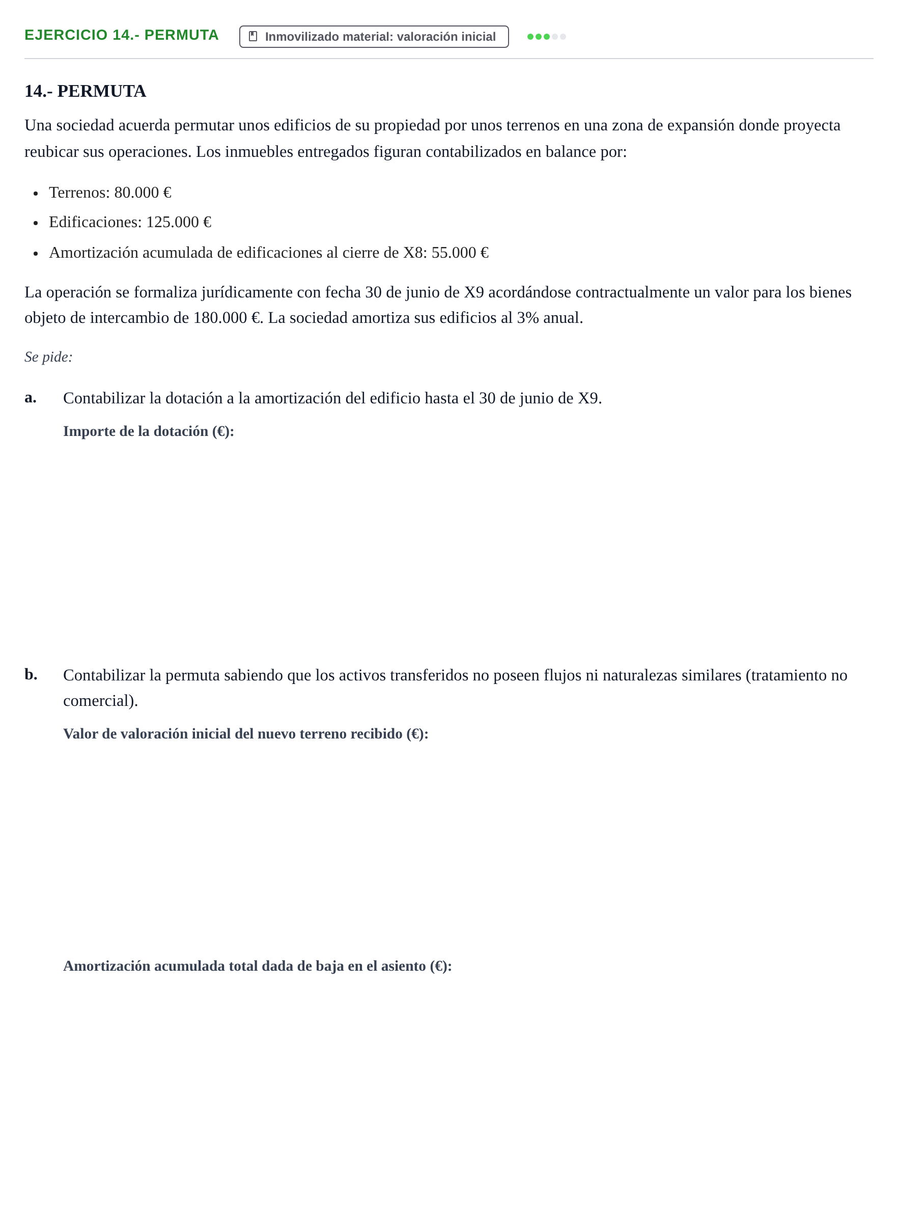 Enunciado: 14.- PERMUTA