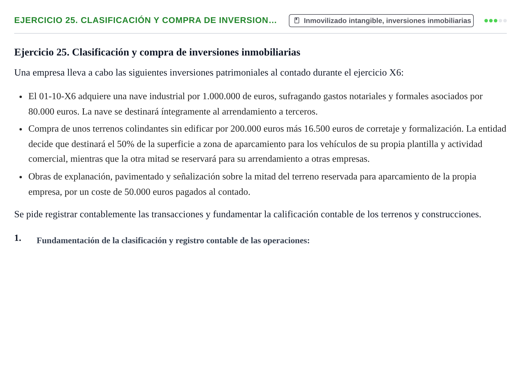 Enunciado: Ejercicio 25. Clasificación y compra de inversion…