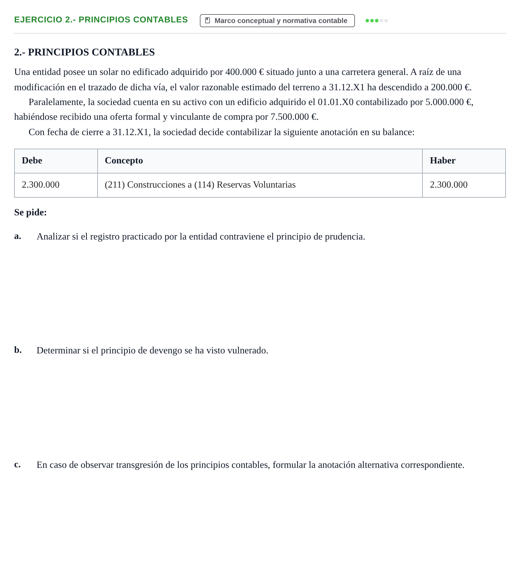 Enunciado: 2.- PRINCIPIOS CONTABLES