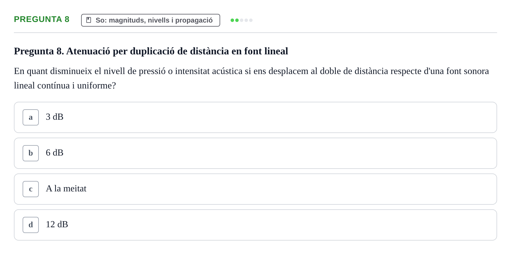 Enunciado: Pregunta 8 · Acondicionamiento y Servicios I UPC Examen Parcial 2. Acondicionament i Serveis I