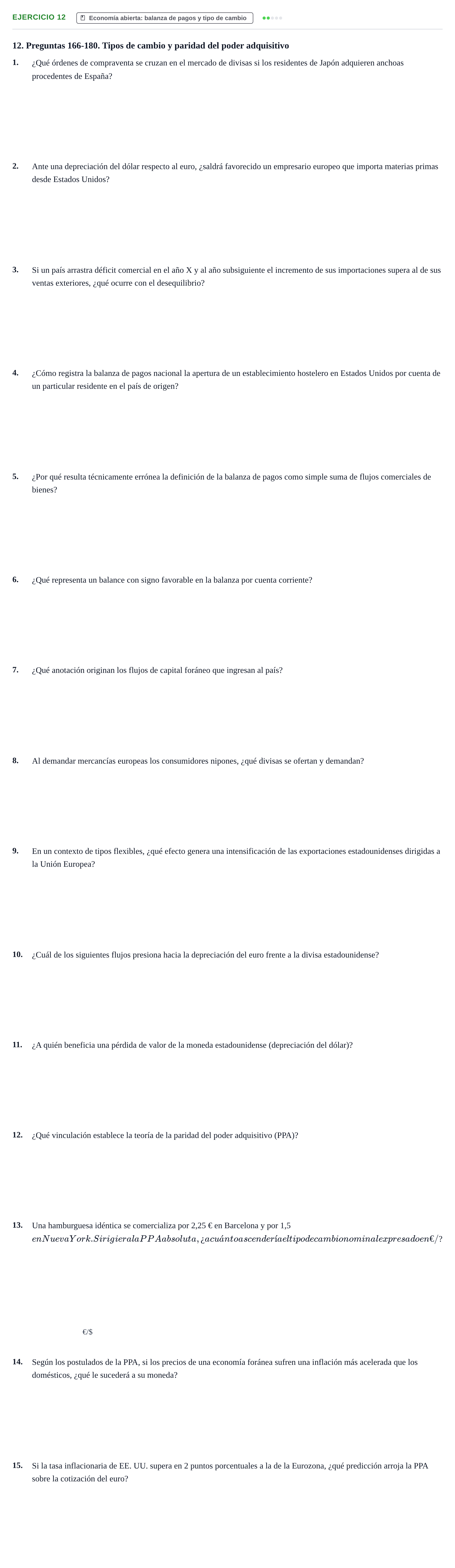 Enunciado: 12 - Economía abierta: balanza de pagos y tipo de…