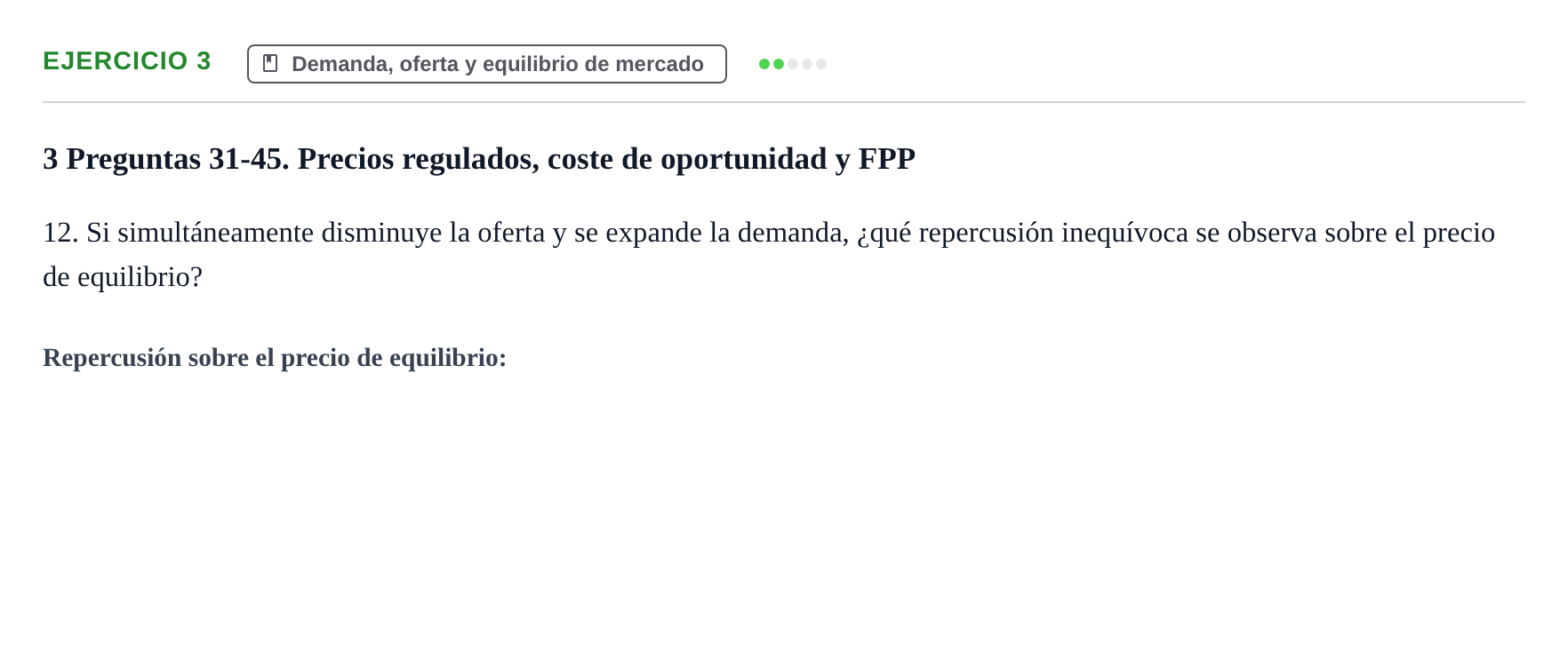 Enunciado: 3 - Demanda, oferta y equilibrio de mercado
