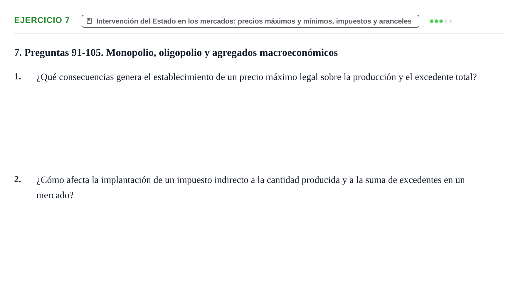 Enunciado: 7 - Intervención del Estado en los mercados