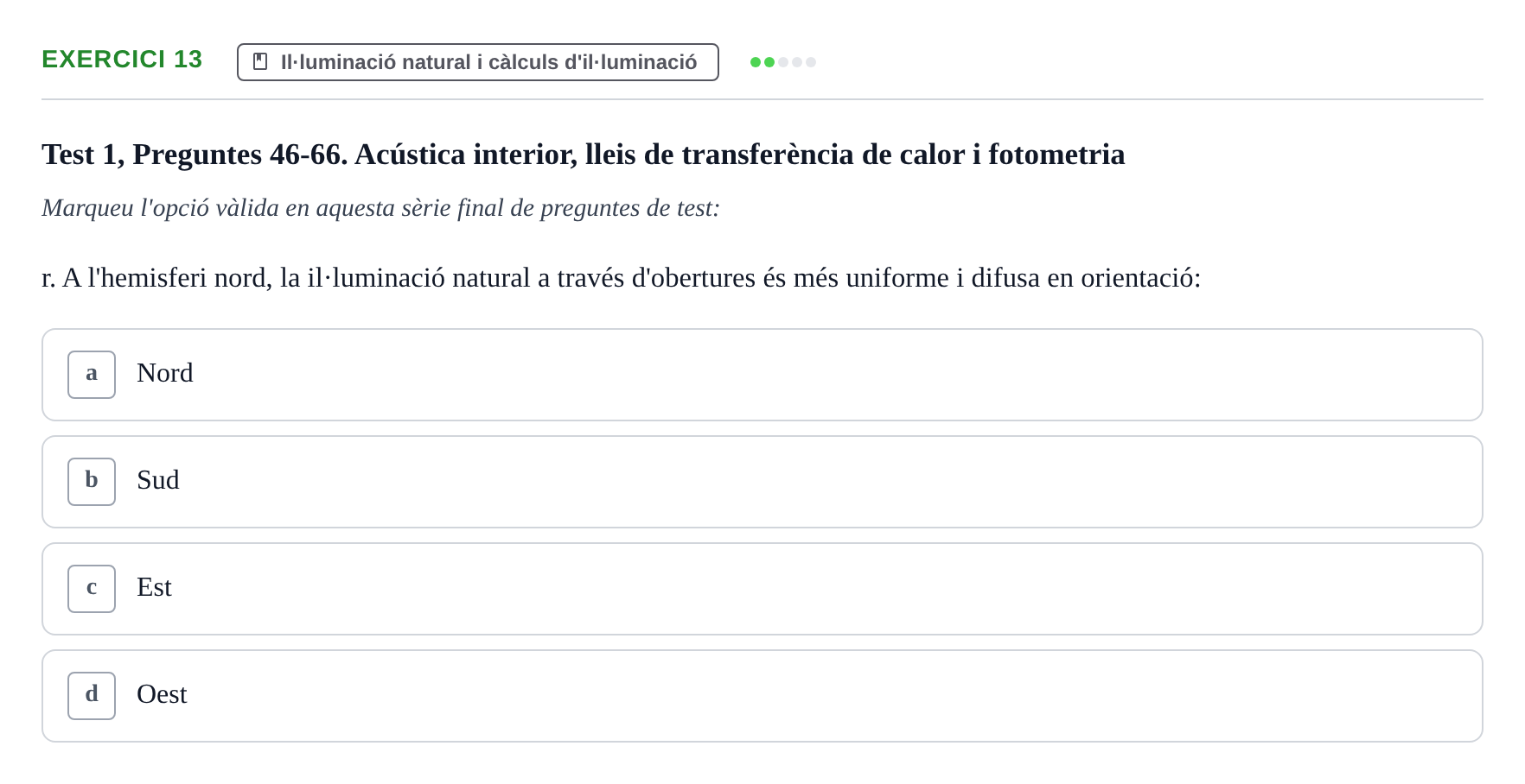 Enunciado: Ejercicio 13 - Il·luminació natural i càlculs d'il·luminació · Acondicionamiento y Servicios I UPC Recopilació de preguntes d'examen resoltes: Condicionament Ambiental i Serveis