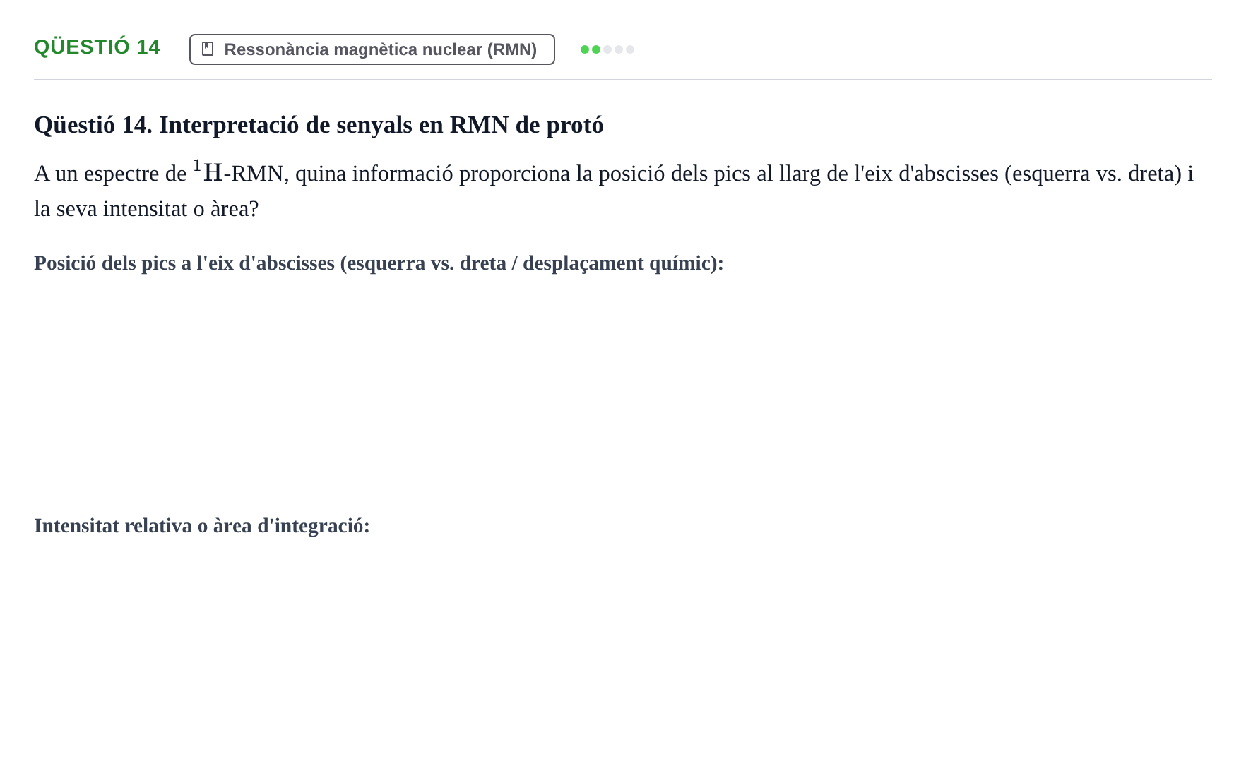 Enunciado: Qüestió 14