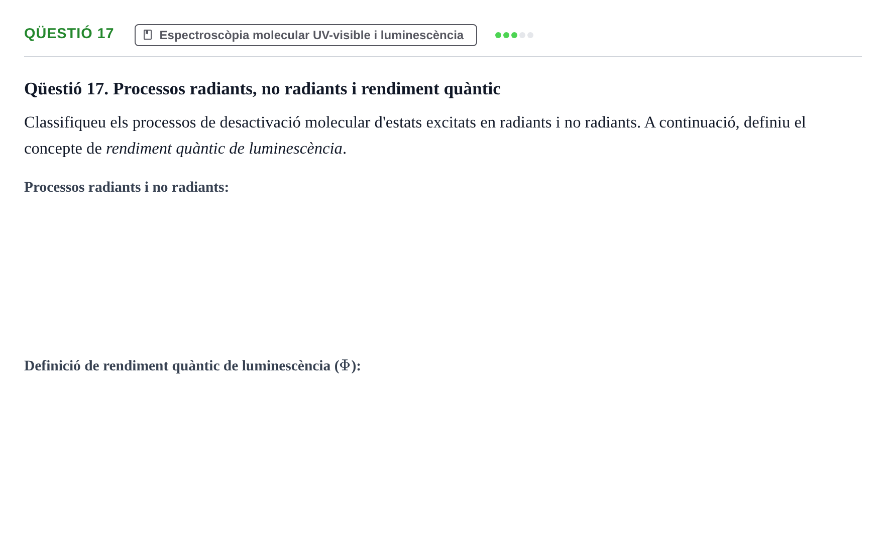 Enunciado: Qüestió 17
