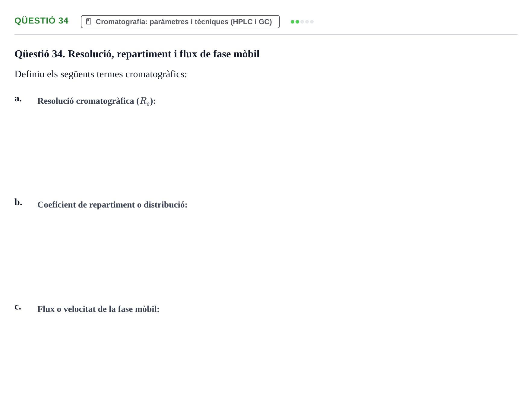 Enunciado: Qüestió 34