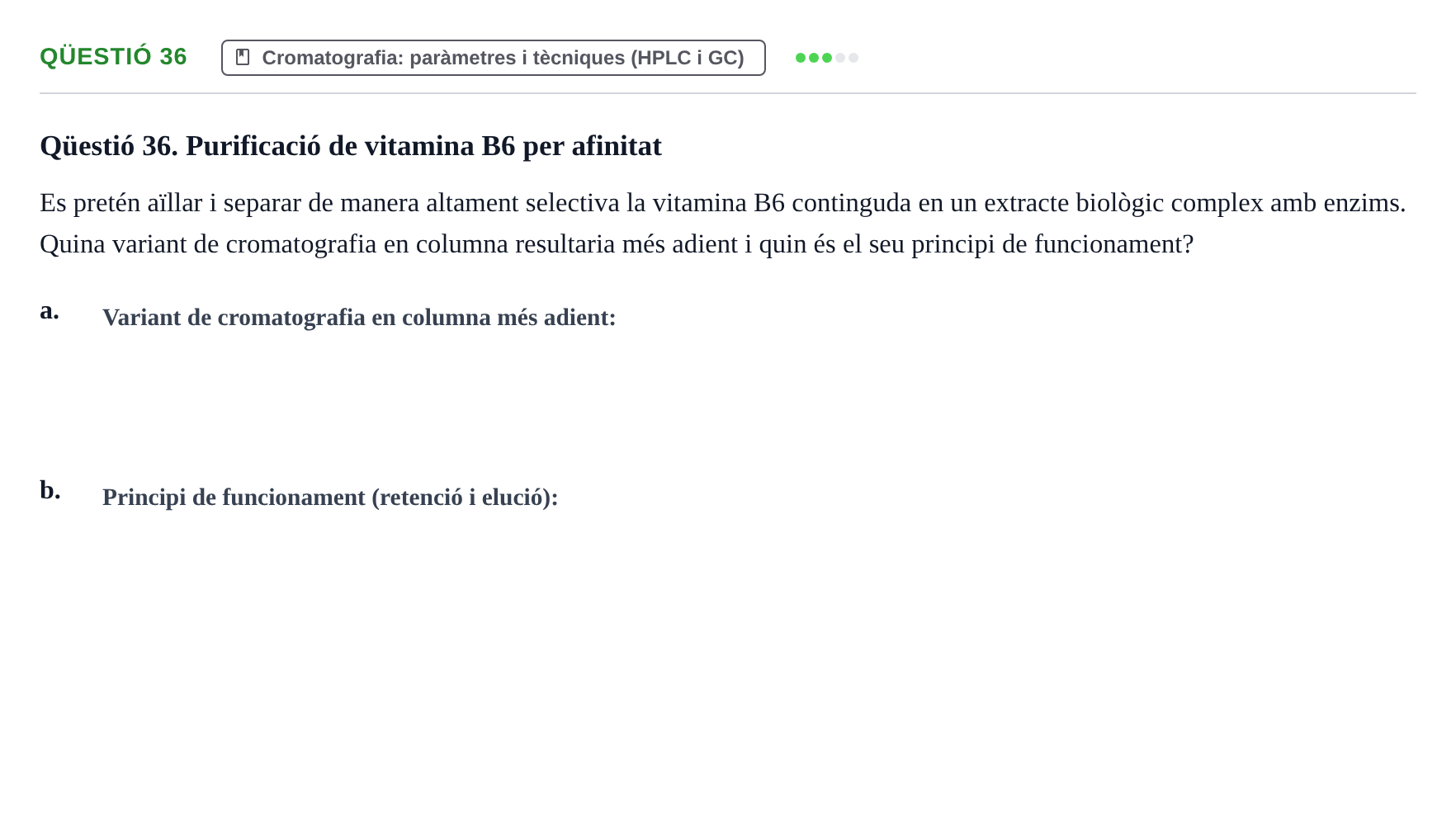 Enunciado: Qüestió 36
