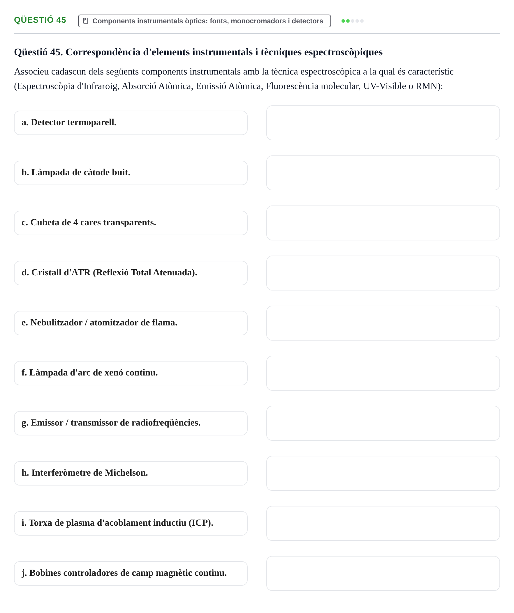 Enunciado: Qüestió 45