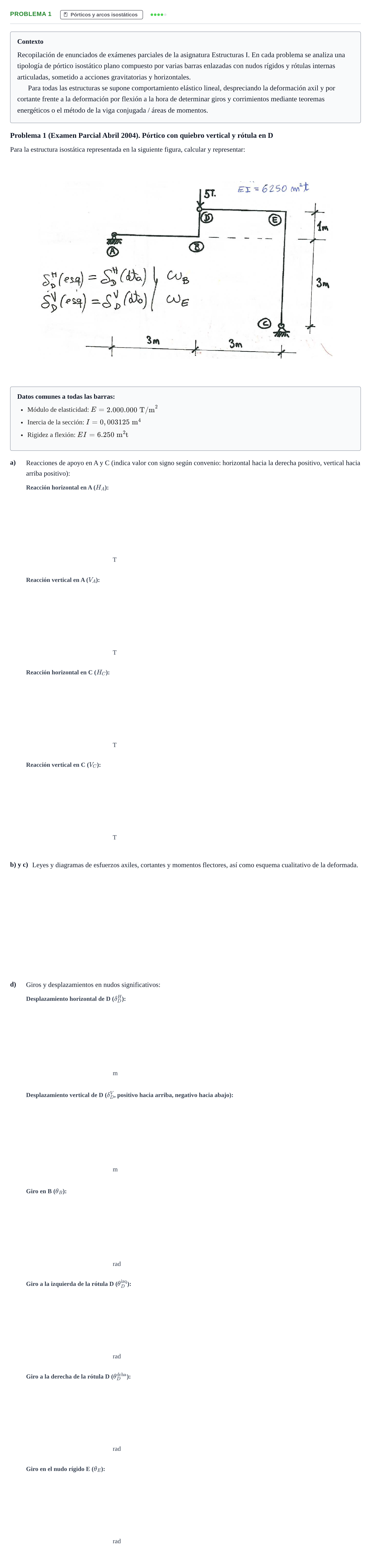 Enunciado: Problema 1 · Estructuras I UPC 2000