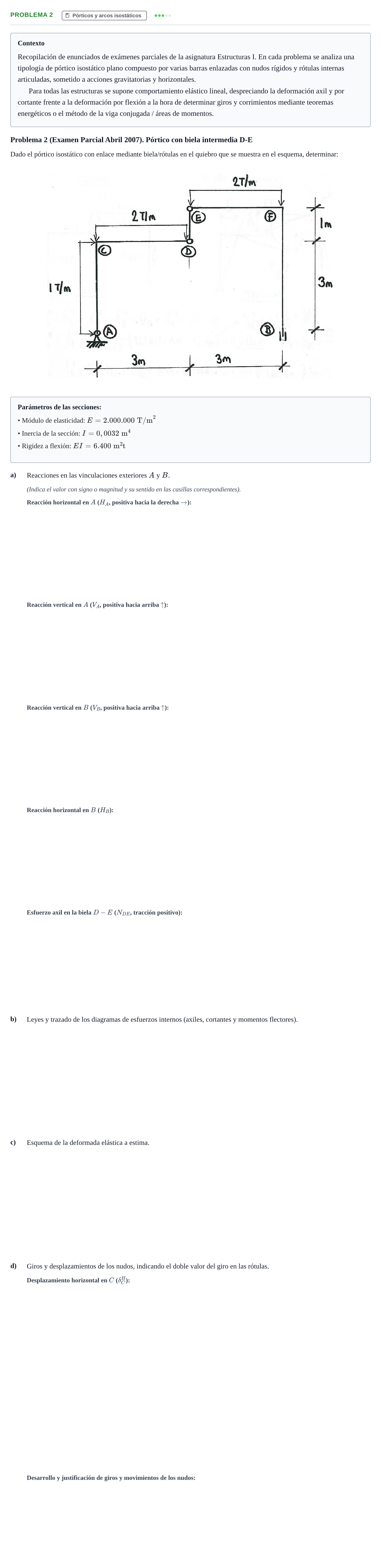 Enunciado: Problema 2 · Estructuras I UPC 2000