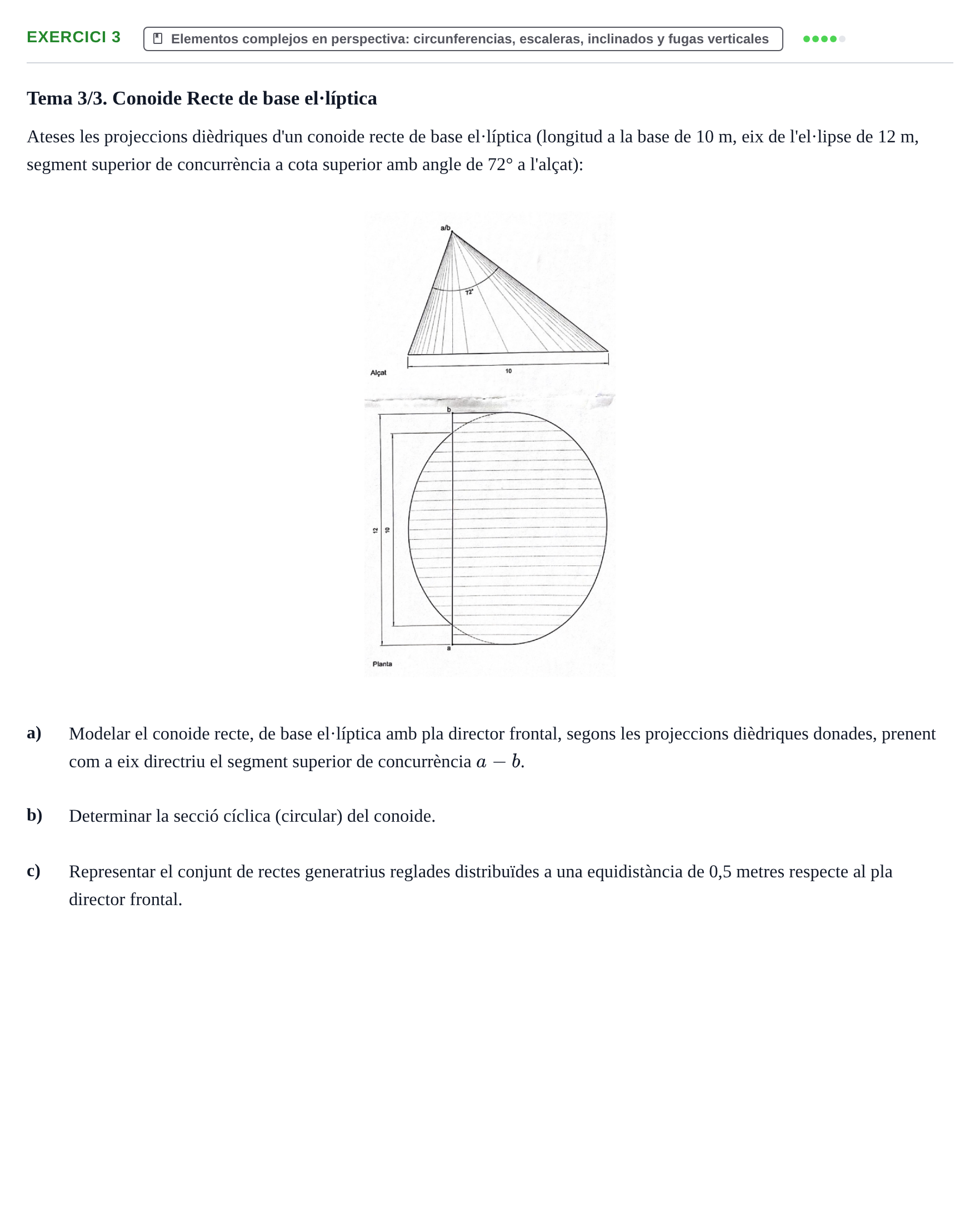 Enunciado: Problema 3 · Representación arquitectónica I UPC 2022