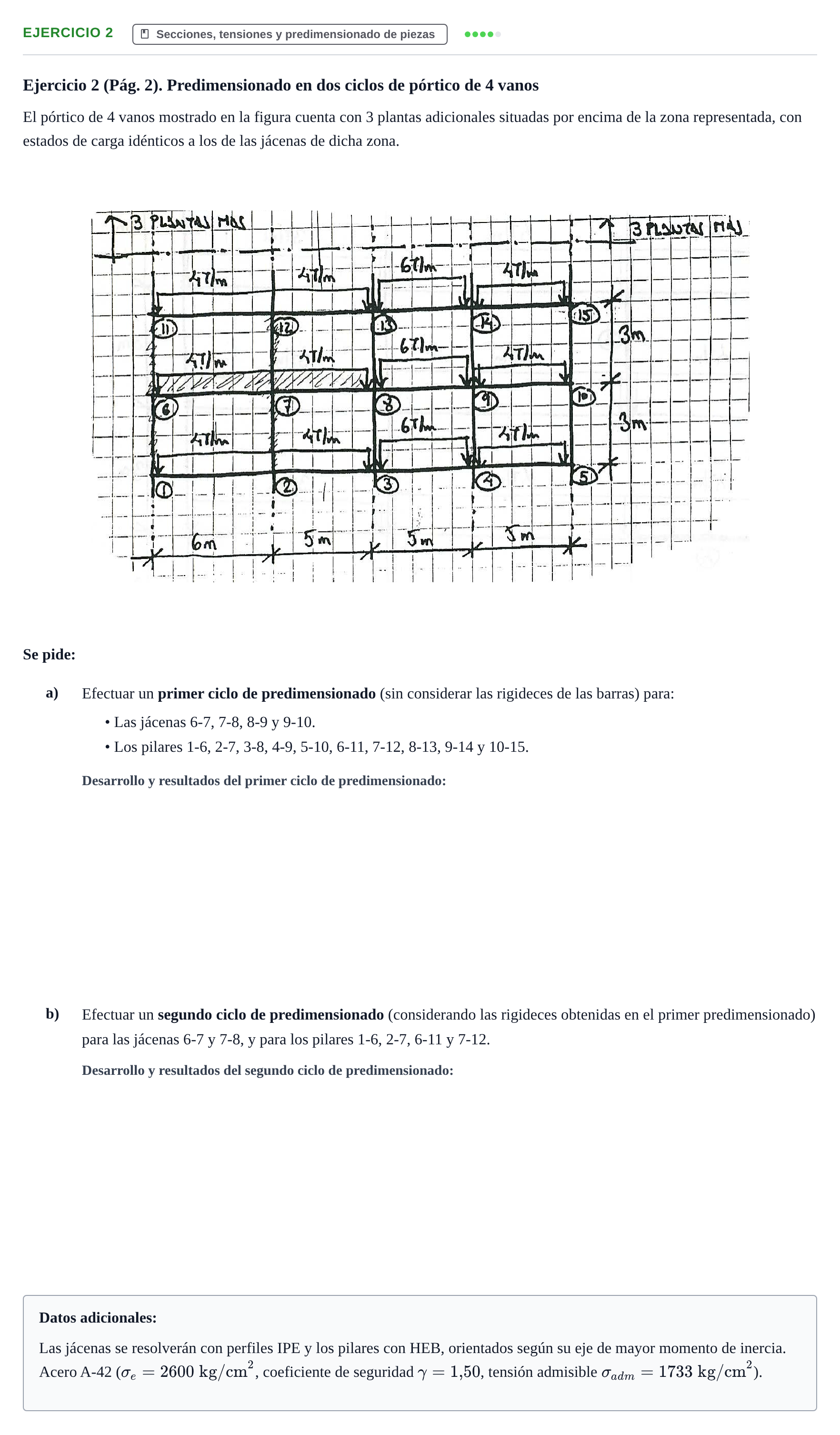 Enunciado: Ejercicio 2 · Estructuras I UPC Colección de exámenes: Análisis y predimensionado de pórticos de edificación
