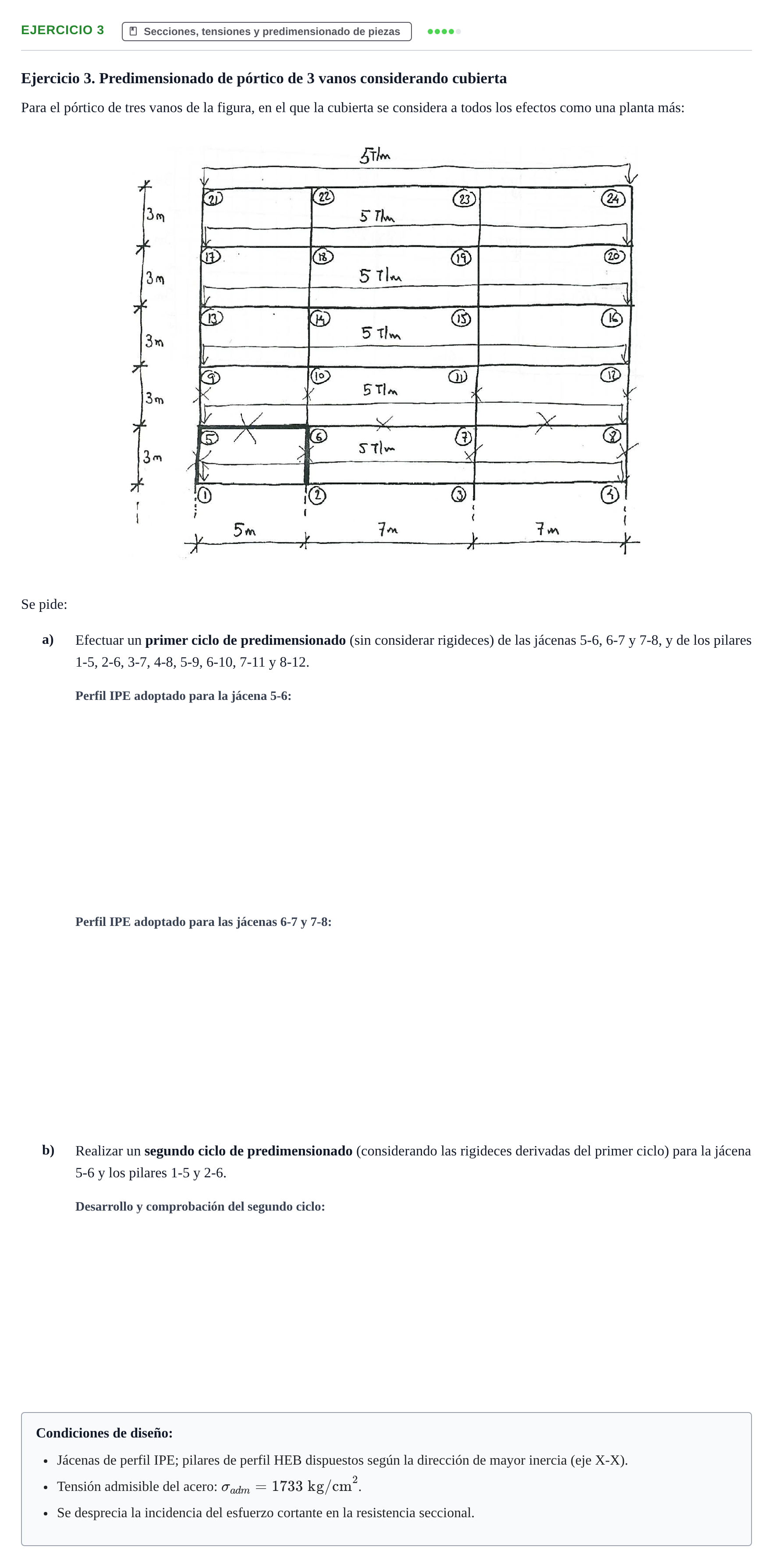 Enunciado: Ejercicio 3 · Estructuras I UPC Colección de exámenes: Análisis y predimensionado de pórticos de edificación