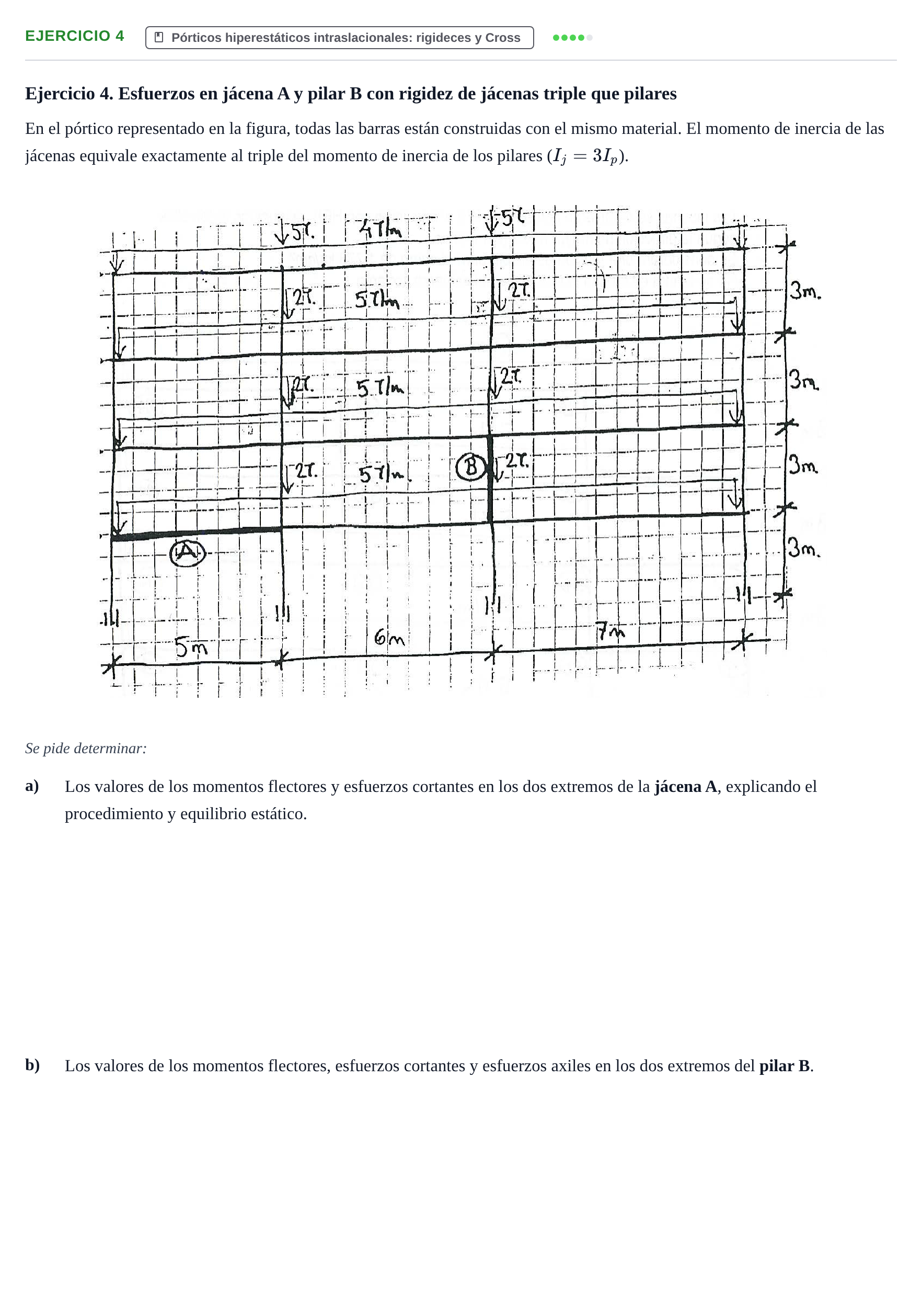 Enunciado: Ejercicio 4 · Estructuras I UPC Colección de exámenes: Análisis y predimensionado de pórticos de edificación