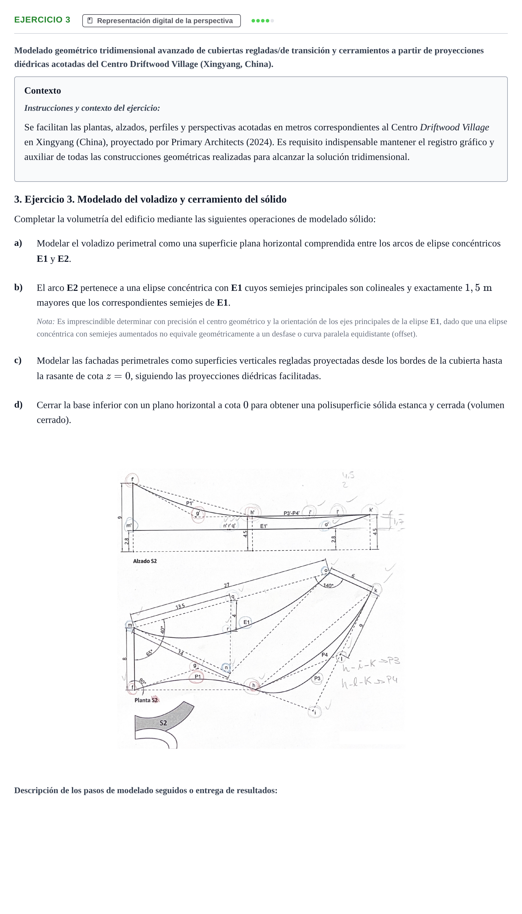 Enunciado: Ejercicio 3 · Representación arquitectónica I UPC 2026