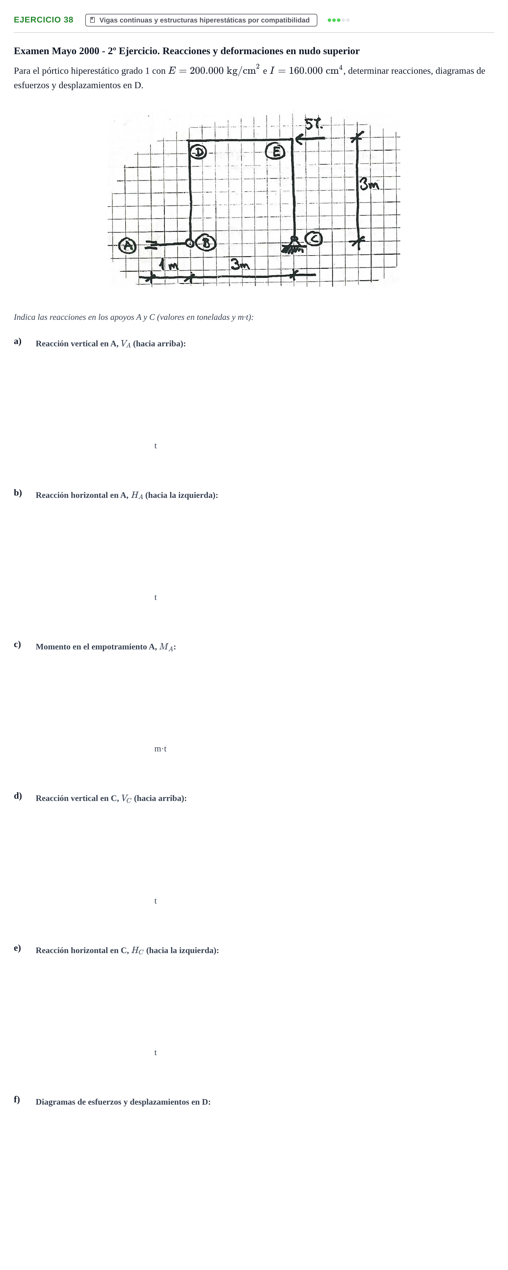 Enunciado: Problema 38 · Estructuras I UPC 2000