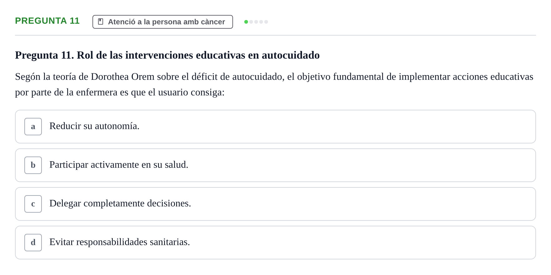 Enunciado: Pregunta 11