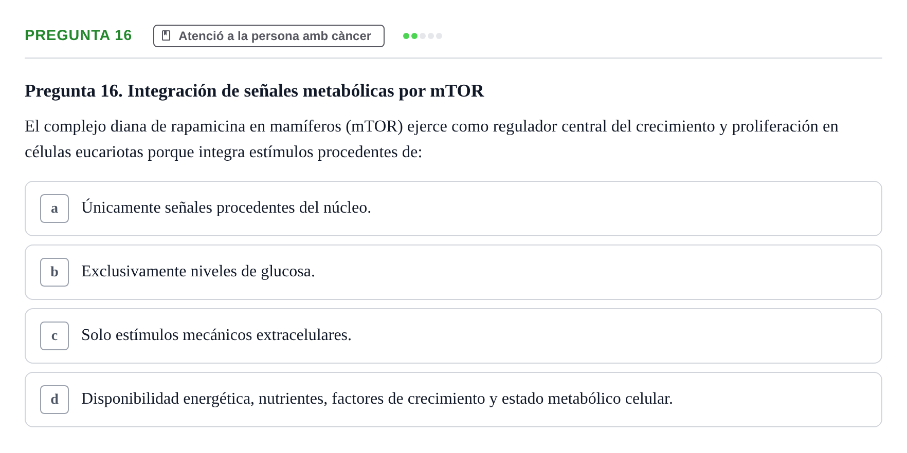 Enunciado: Pregunta 16