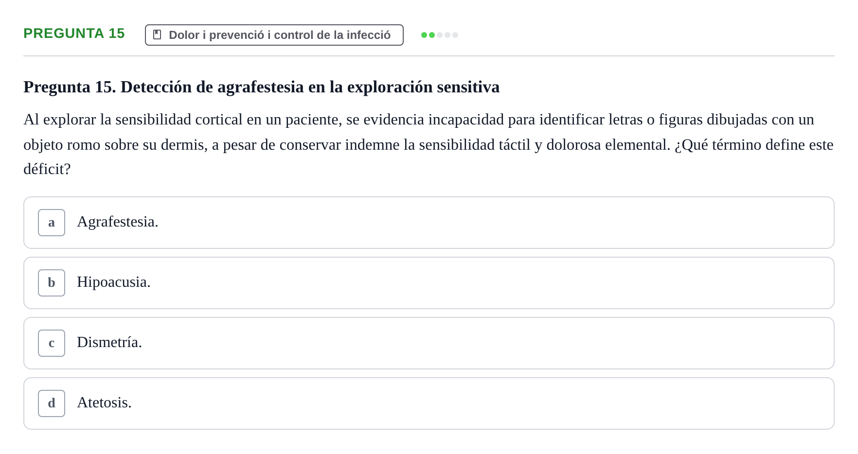 Enunciado: Pregunta 15