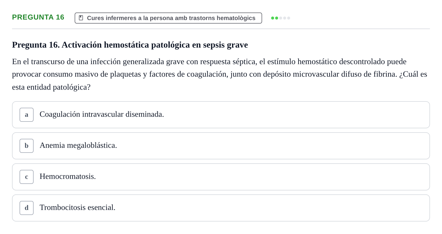Enunciado: Pregunta 16