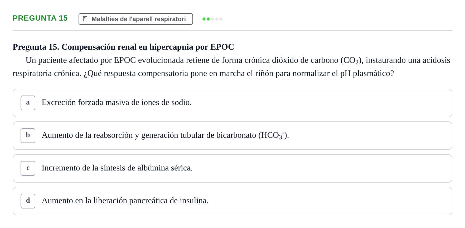 Enunciado: Pregunta 15