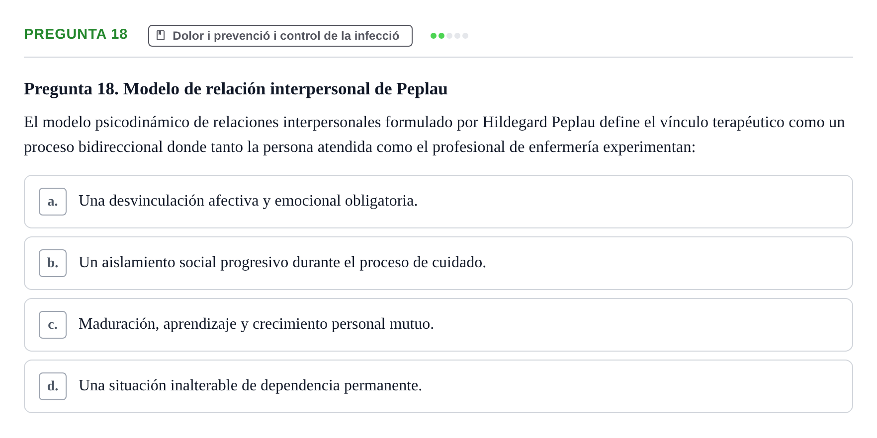 Enunciado: Pregunta 18
