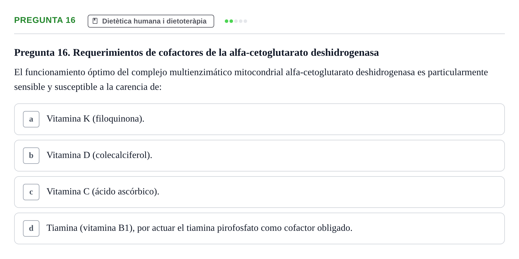 Enunciado: Pregunta 16