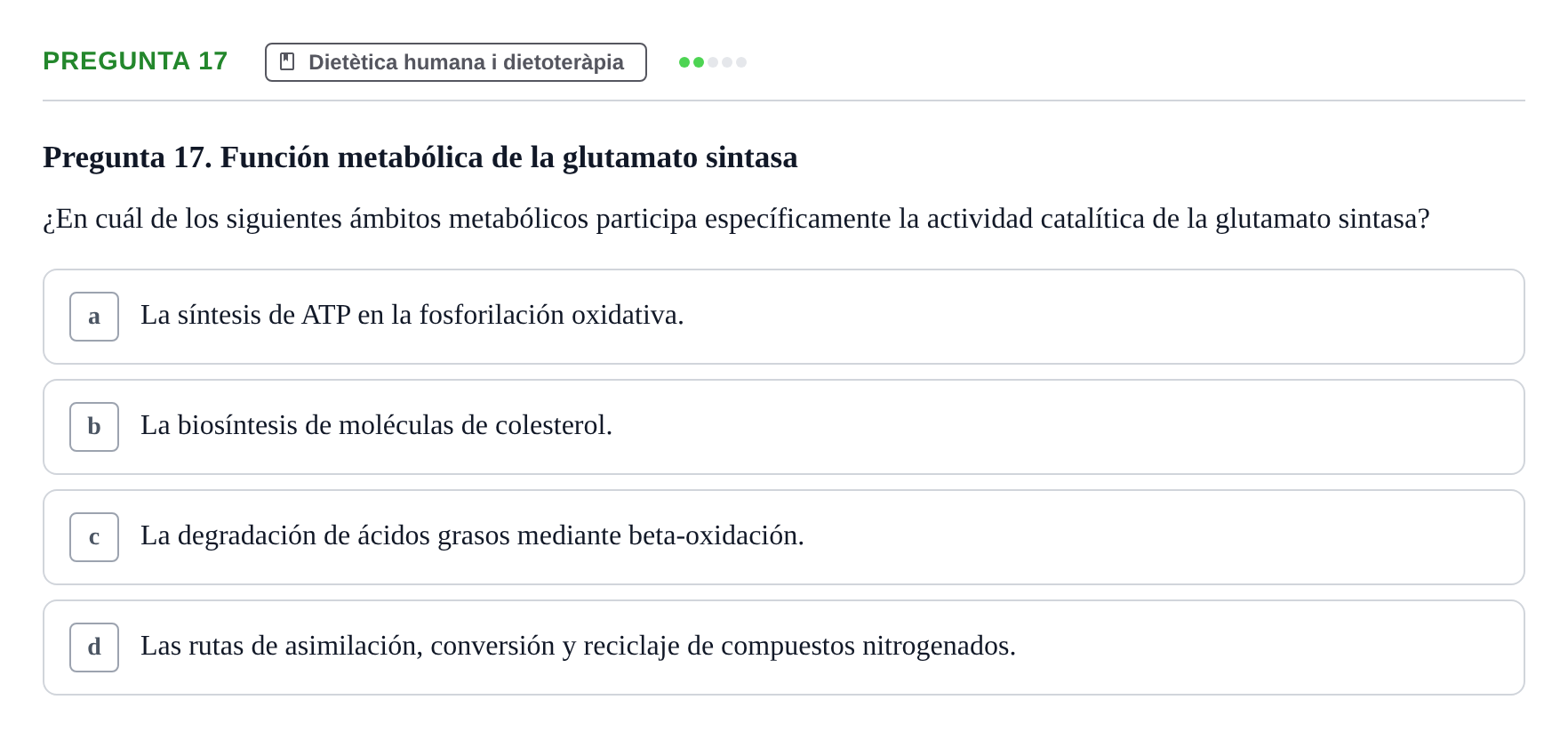 Enunciado: Pregunta 17