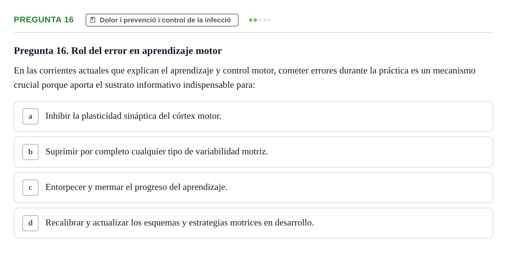 Enunciado: Pregunta 16