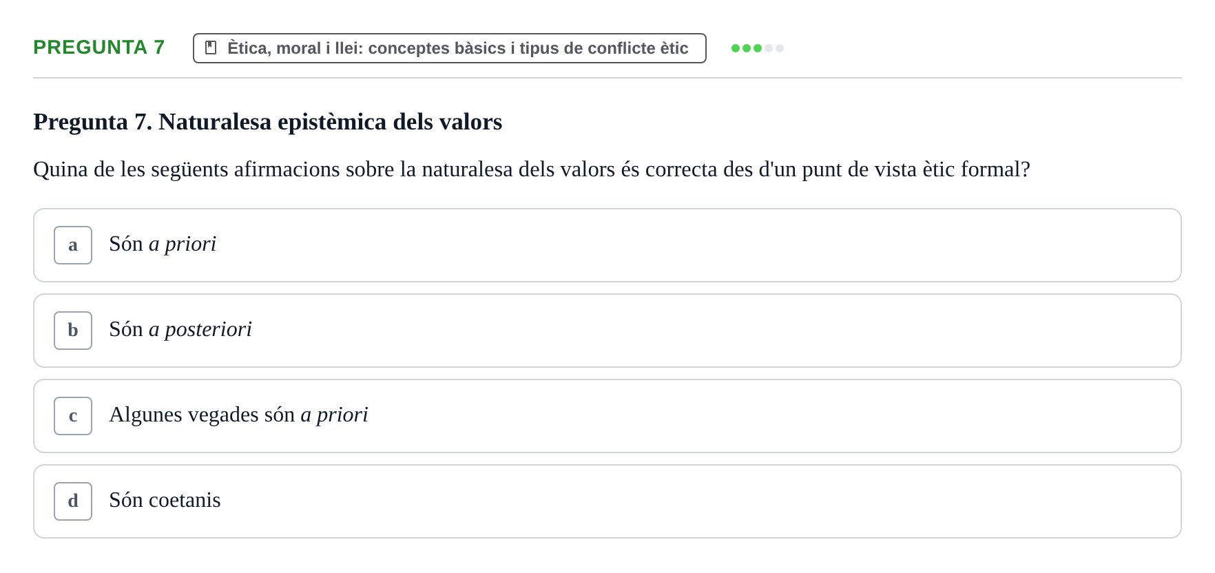 Enunciado: Pregunta 7 · ètica i legislaciò en infermeria UB 2023