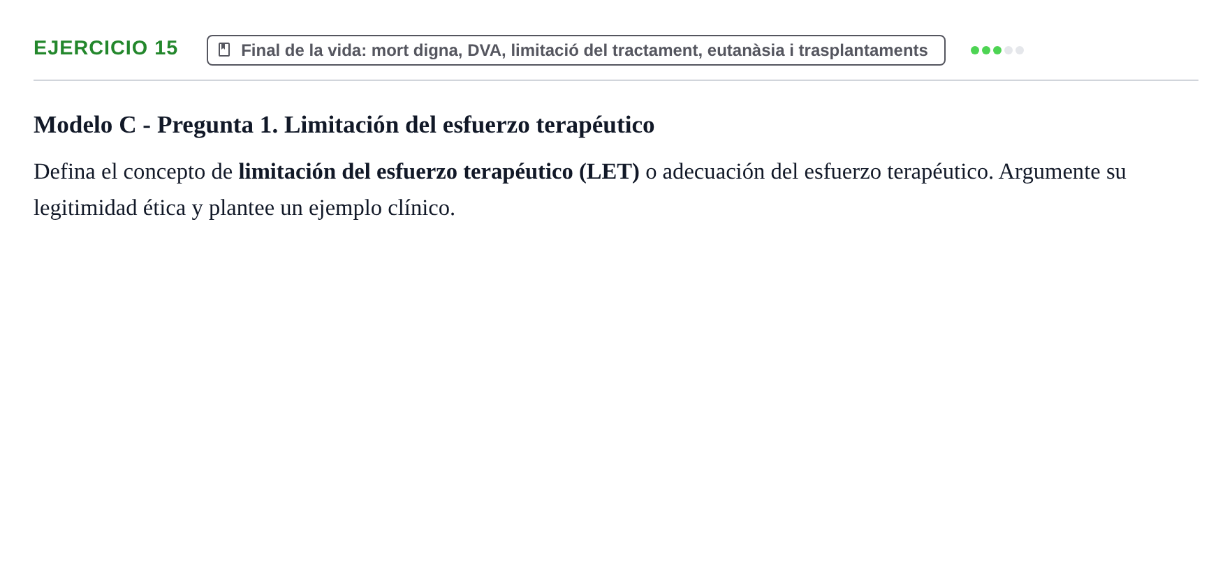 Enunciado: Problema 15 · ètica i legislaciò en infermeria UB 2002