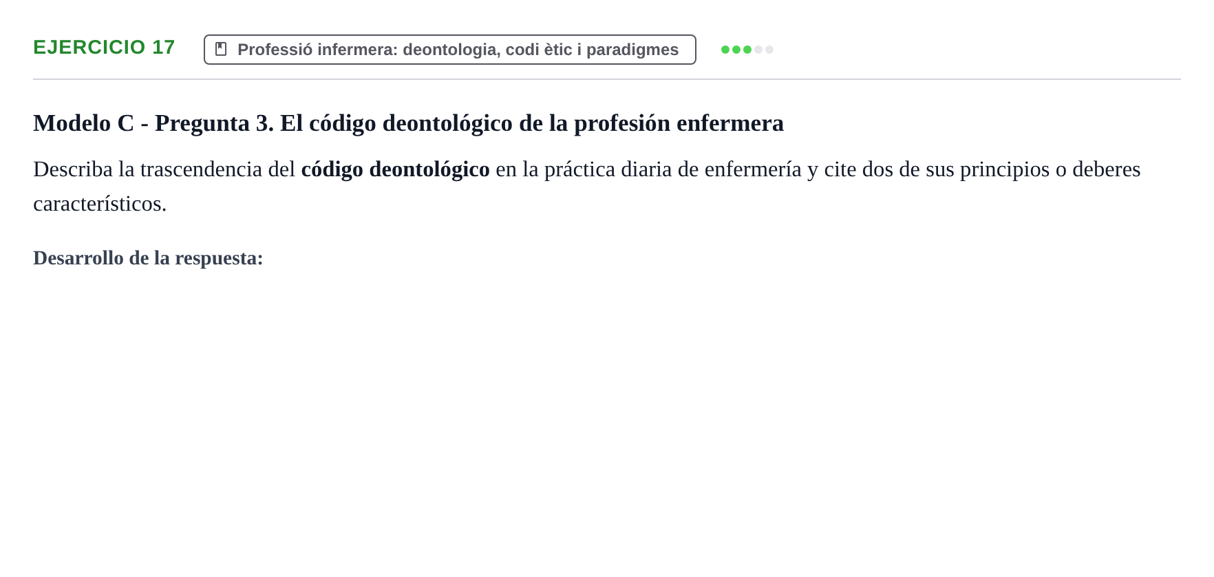 Enunciado: Problema 17 · ètica i legislaciò en infermeria UB 2002