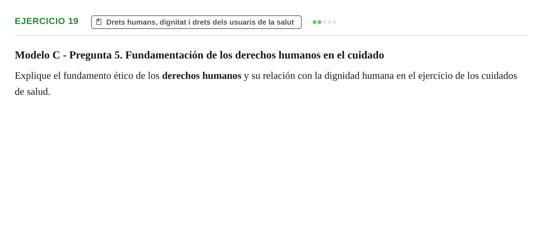 Enunciado: Problema 19 · ètica i legislaciò en infermeria UB 2002